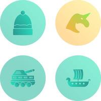 Warm Cap and Unicorn Icon vector