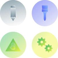 pencil and Brush Icon vector