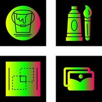 paint bucket and oil paint Icon vector