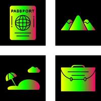 pasaporte y montaña icono vector