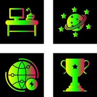 Desktop and Saturn Icon vector