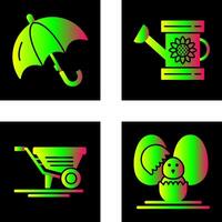 paraguas y riego icono vector