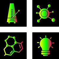 metrónomo y molécula icono vector