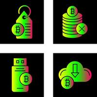 Not Accepted and Bitcoin Label Tag Icon vector