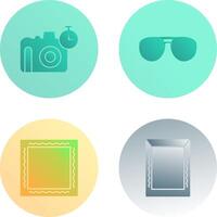 glasses and timer on camera Icon vector