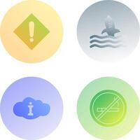 caution sign and dangerous shark Icon vector