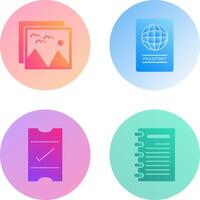 pictures and passport Icon vector