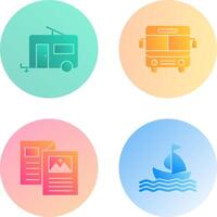 Bus and trailer Icon vector