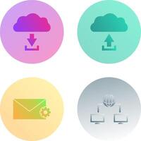 download from cloud upload to cloud Icon vector