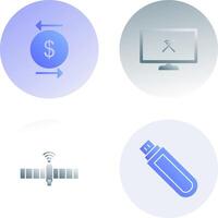 transaction and disconnected network Icon vector