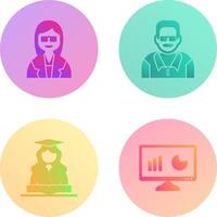 Female Professor and Male Professor Icon vector