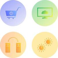 global shopping and cloud sysytem Icon vector