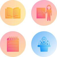 Textbook and Female Presenter Icon vector