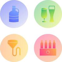 moon shine and beer glasses Icon vector