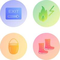 exit and electricity fire Icon vector