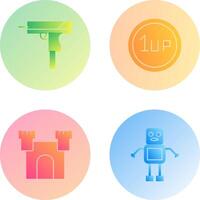 Gun and 1UP Icon vector