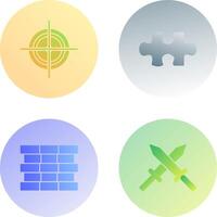 Target and Puzzle Piece Icon vector