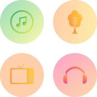 Music Player and Tree Icon vector