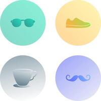 Gafas de sol y zapato icono vector