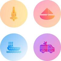 Rocket and Small Yacht Icon vector