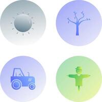 Sun and Tree Icon vector