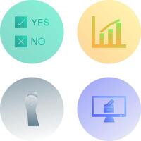 Yes No Option and Statistics Icon vector