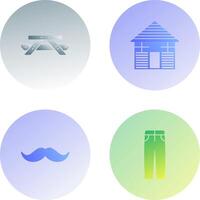 Picnic of Table and Wood Cabin Icon vector