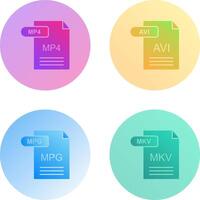 mp4 y avi icono vector