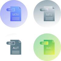 MOV and MP3 Icon vector