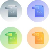 gif y sql icono vector