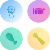 Ferris Wheel and Drum Icon vector