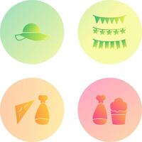 Garlands and Woman Hat Icon vector