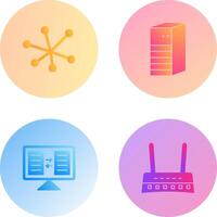 Internet and Server Network Icon vector