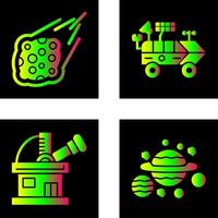 meteroite and moon rover Icon vector