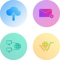 Upload to Cloud and Message Settings Icon vector