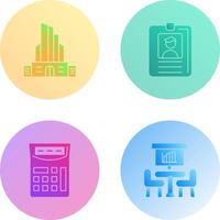 Id Card and Office Building Icon vector