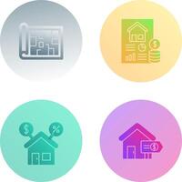 Blueprint and loan Icon vector