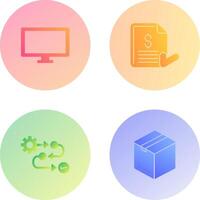 Monitor and Invoice Icon vector