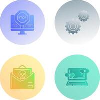 Stop and Setting Icon vector