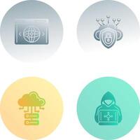 Cloud Security and Website Icon vector