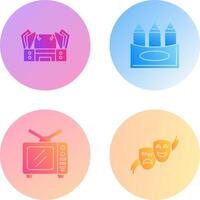 Stage and Crayons Icon vector