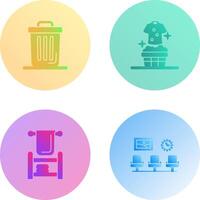 Trash Can and Laundary Icon vector