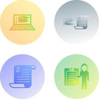 Online Graduation and Graduation Icon vector