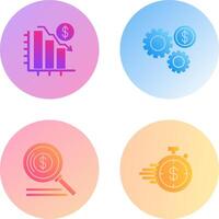 Chart Down and Settings Icon vector