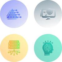 Pyramid Graph and Search Icon vector