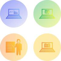 Online Stats and Online Study Icon vector