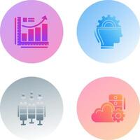 Growth Chart and Machine Learning Icon vector