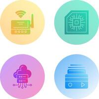 Wifi Router and Chip Icon vector