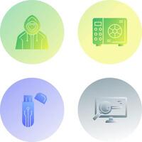 Safe Box and Hacker Icon vector