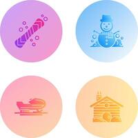 Snowboard and Snowman Icon vector